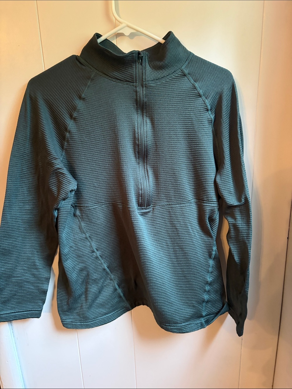 Lands' End Men's Half-Zip Ribbed Pullover - Teal